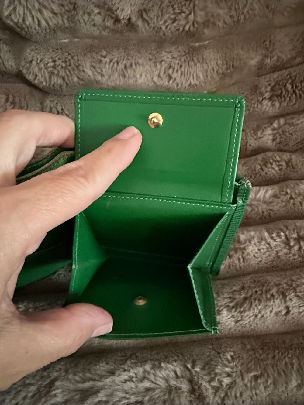 Louis Vuitton Dark Green Textured Bi-Fold Wallet
